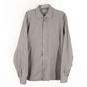 Burberry London Checkered Grey Button Down Long Sleeve Top